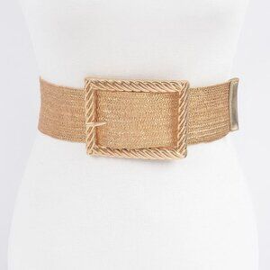Wide Metal Buckle Clear Belt